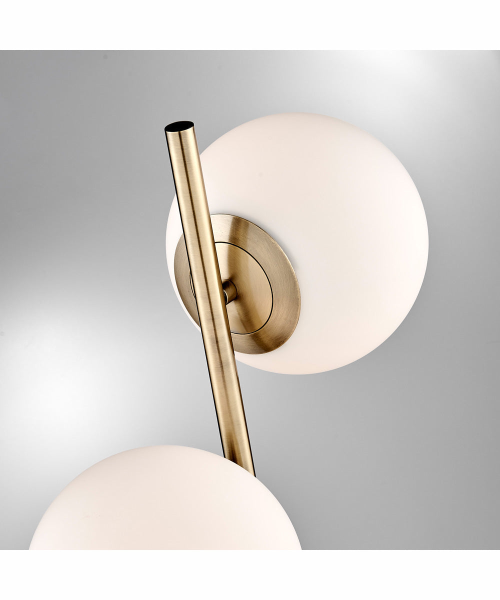 Lencho 2-Light 2-Light Table Lamp Gold/Frost Glass Shade