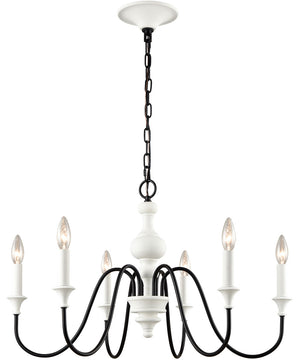Val de Loire 6-Light chandelier  White Coral / Black