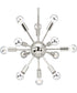 Ion 12-Light Mid-Century Modern Chandelier Light Polished Nickel
