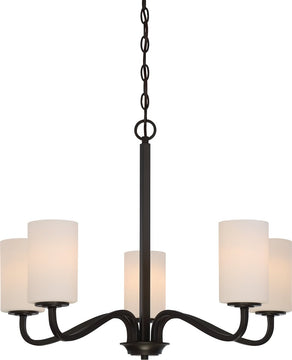 27"W Willow 5-Light Chandelier Forest Bronze