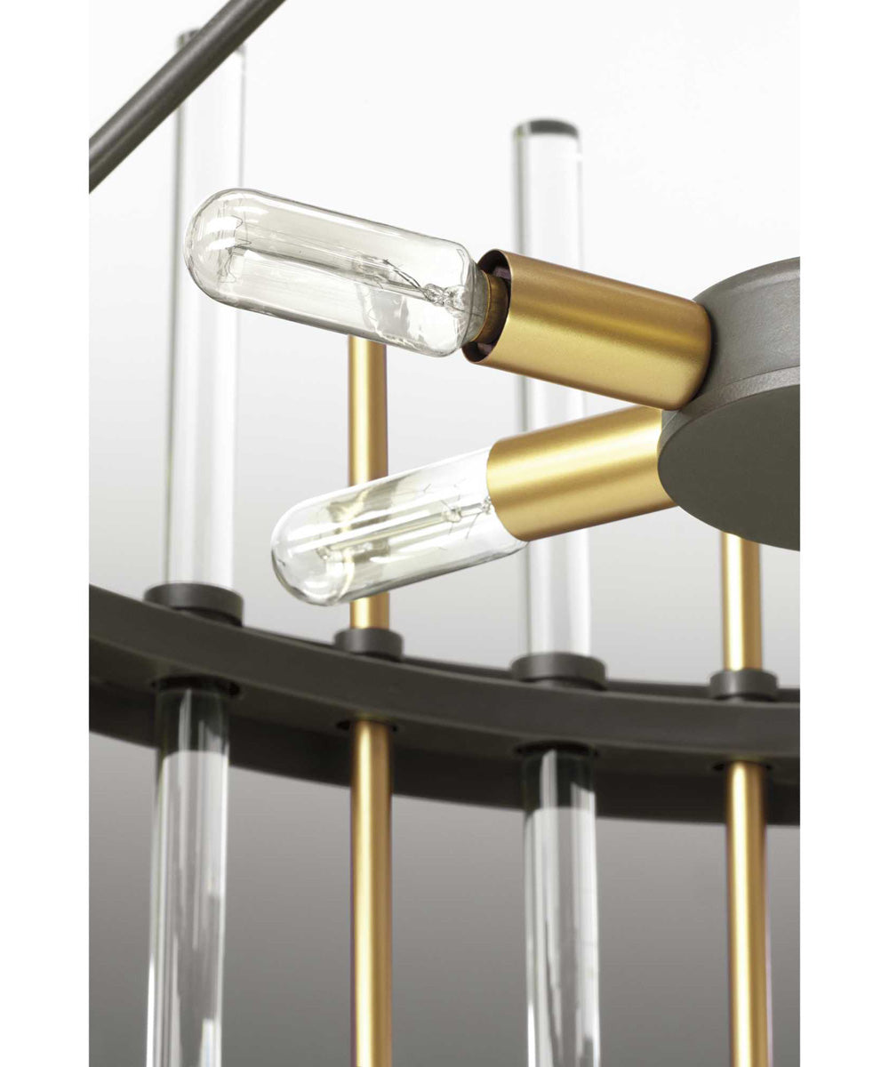 Orrizo 6-Light Clear Glass Luxe Chandelier Light Matte Black