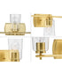 Adley 3-Light Clear Glass New Traditional Bath Vanity Light Satin Brass