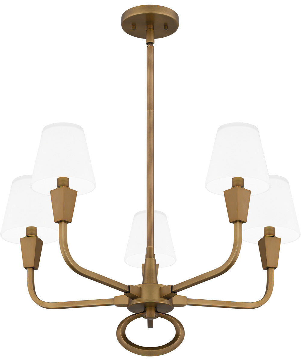 Mallory 5-light Chandelier Weathered Brass