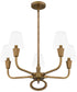 Mallory 5-light Chandelier Weathered Brass