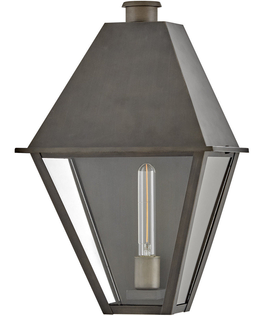 Endsley 1-Light Medium Wall Mount Lantern in Blackened Brass