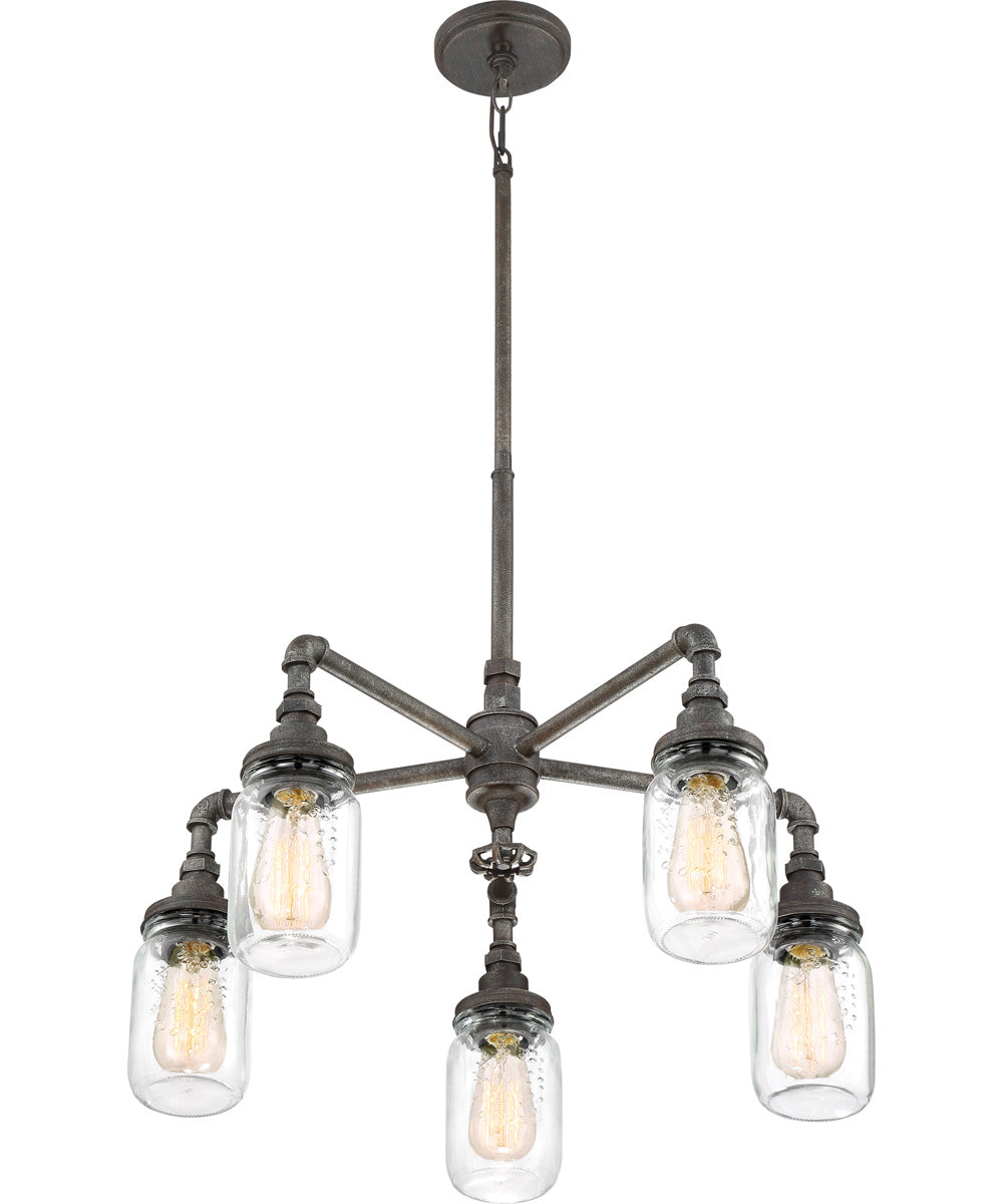 Squire 5-light Chandelier Rustic Black