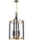 Stanza 4-Light Foyer Flat Black/Satin Brass