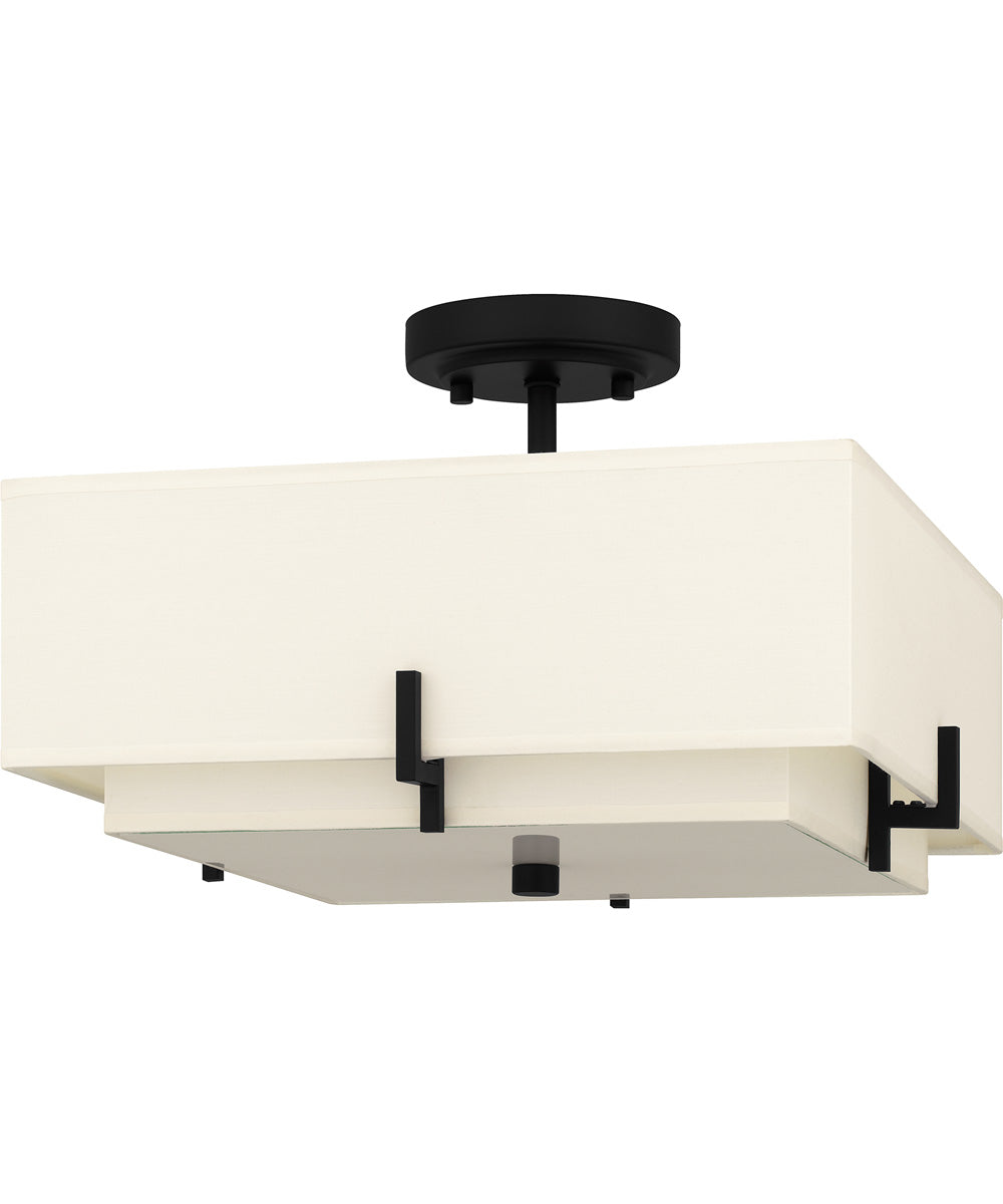 Quoizel Semi-Flush Mount Medium 2-light Semi Flush Mount Matte Black