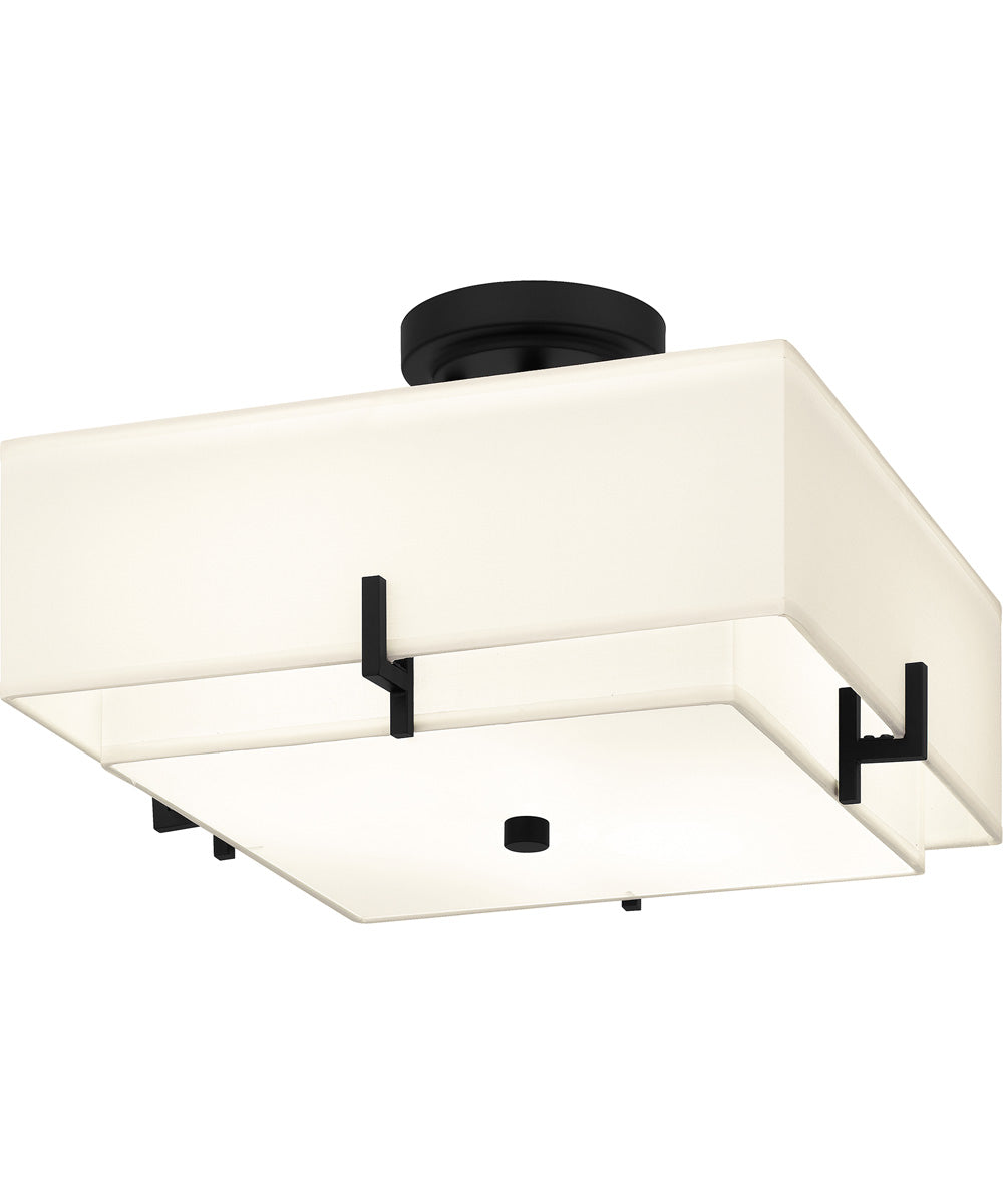 Quoizel Semi-Flush Mount Medium 2-light Semi Flush Mount Matte Black