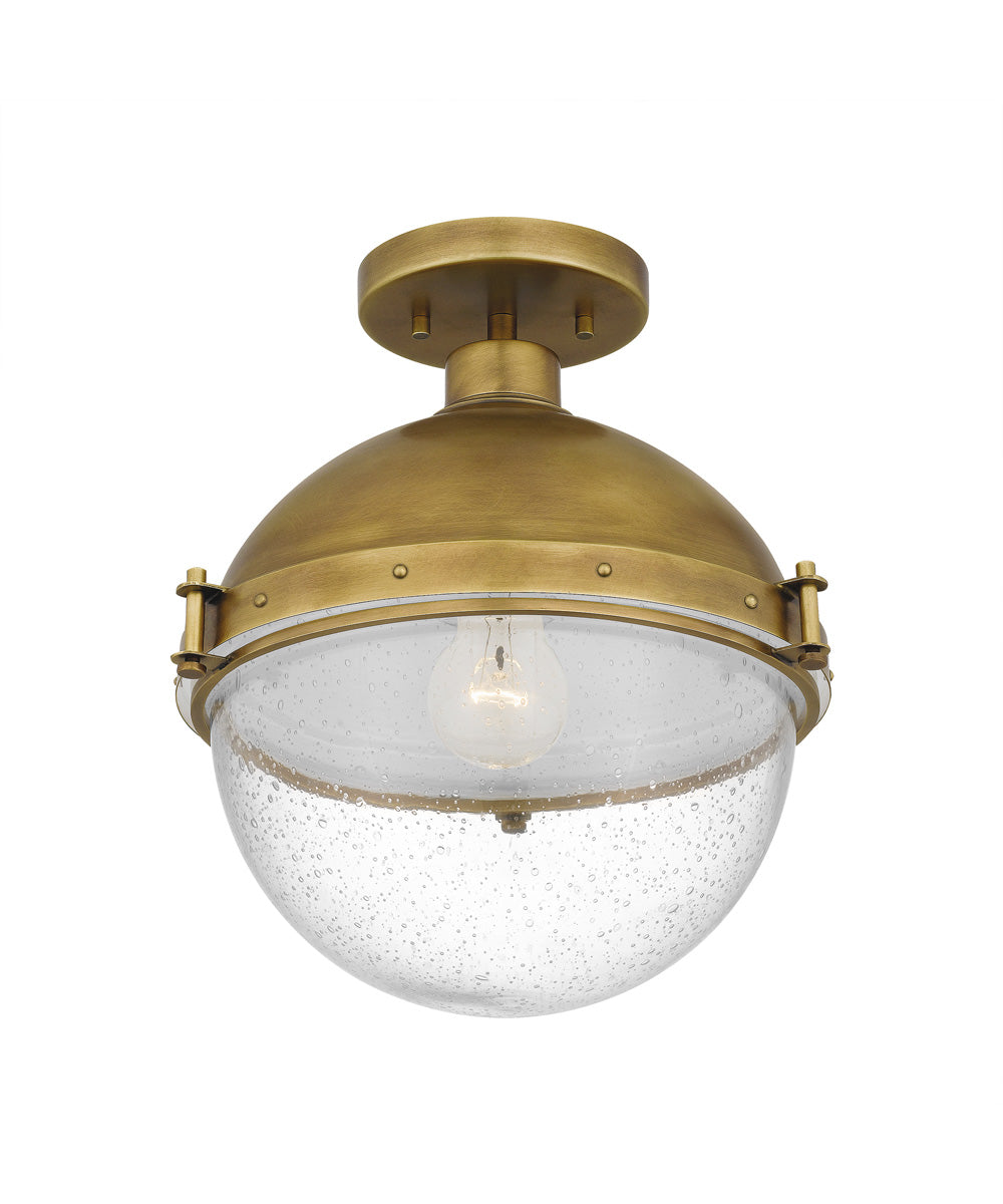 Perrine 1-light Semi Flush Mount Weathered Brass