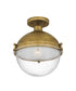 Perrine 1-light Semi Flush Mount Weathered Brass