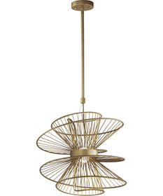 Zeta Medium LED Pendant Natural Aged Brass