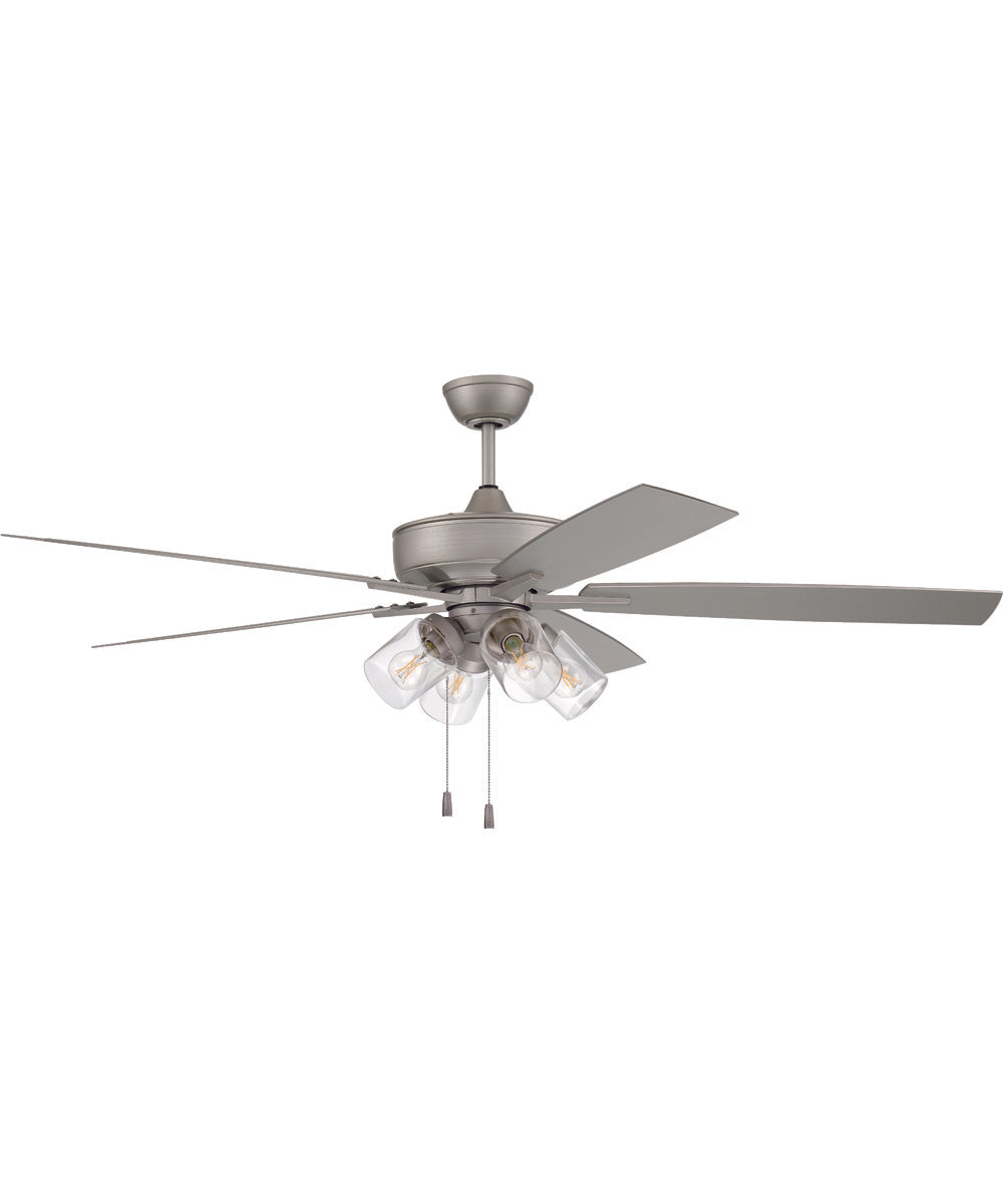 60" Outdoor Super Pro 104 4-Light Indoor/Outdoor Ceiling Fan Painted Nickel