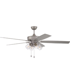 60" Outdoor Super Pro 104 4-Light Indoor/Outdoor Ceiling Fan Painted Nickel