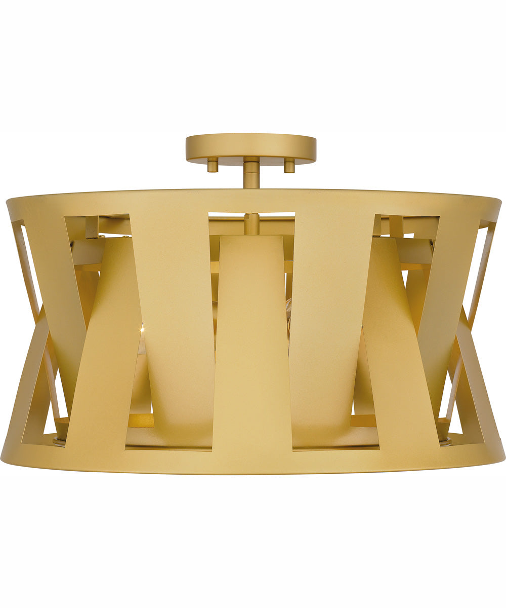 Quoizel Semi-Flush Mount Large 3-light Semi Flush Mount Soft Gold