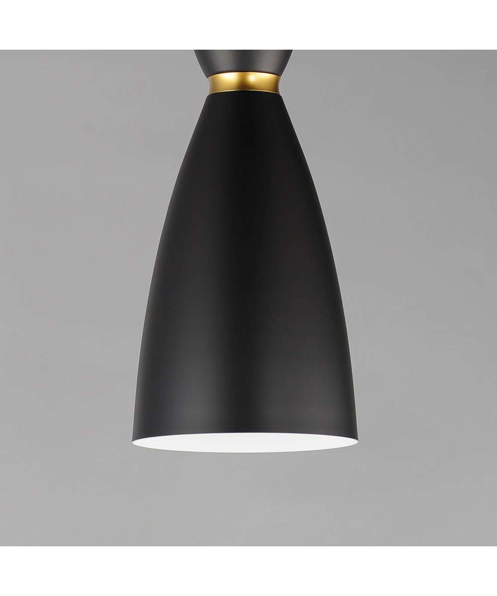 Carillon 1-Light Elongated Mini Pendant Black / Satin Brass
