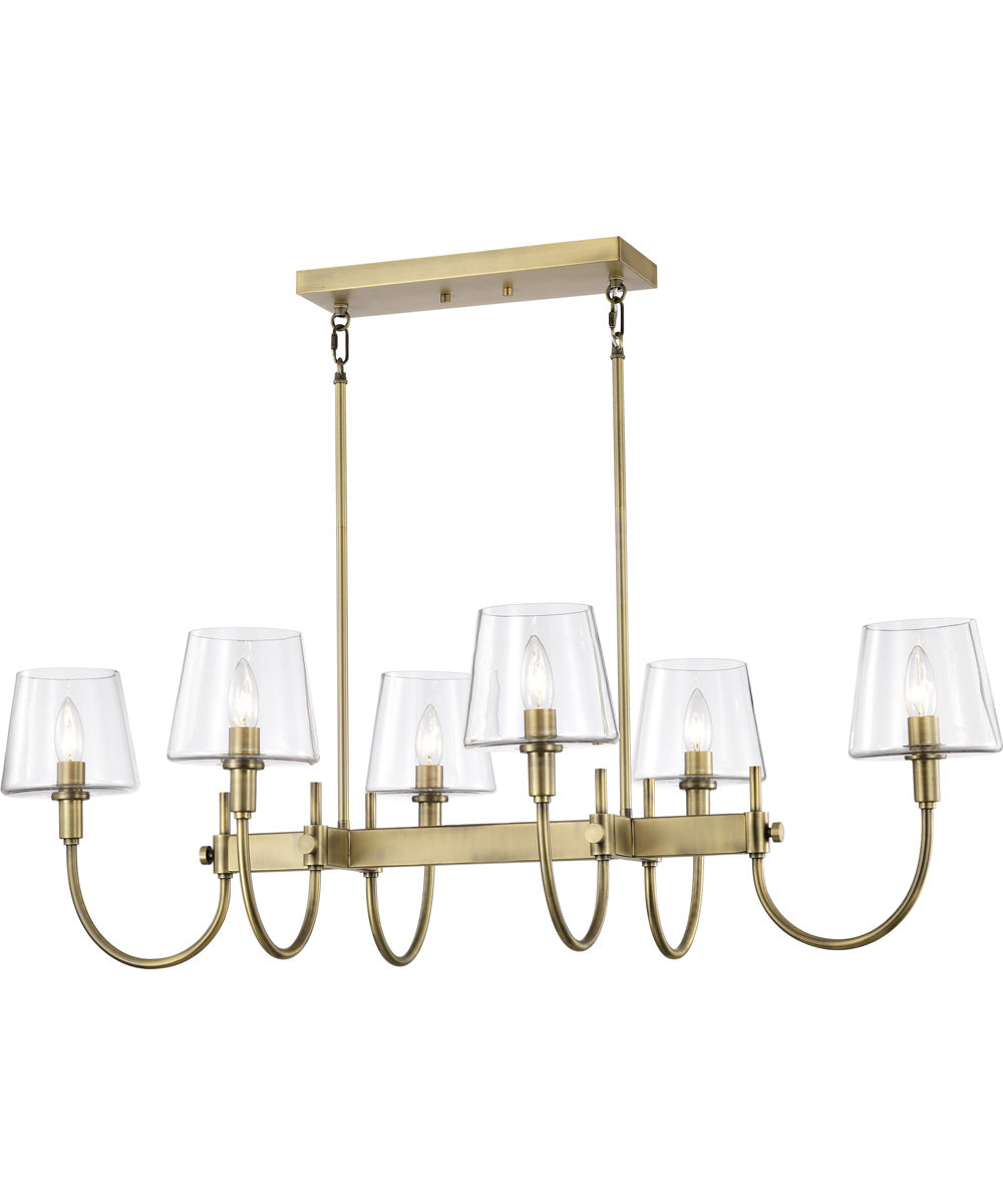 Brookside 6-Light Pendant Vintage Brass