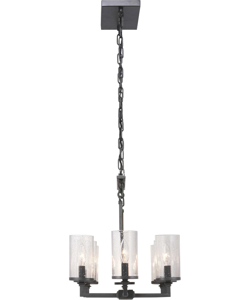 Gresham 8-Light Clear Seeded Glass Farmhouse Chandelier Light Graphite