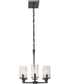 Gresham 8-Light Clear Seeded Glass Farmhouse Chandelier Light Graphite