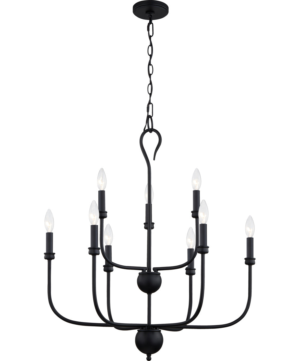 Blanche 9-light Chandelier Matte Black