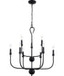 Blanche 9-light Chandelier Matte Black