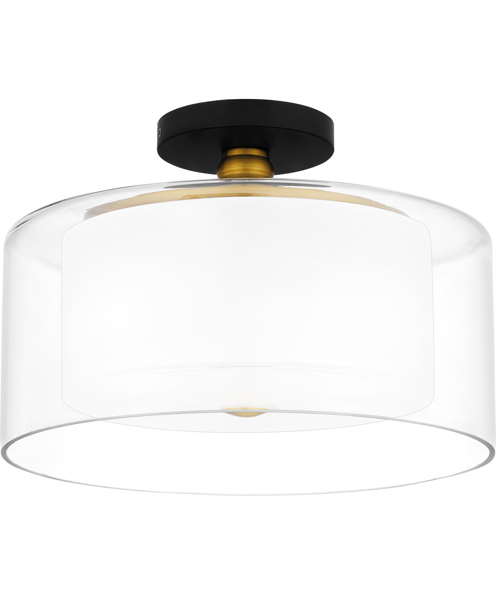 Rowland Medium 2-light Semi Flush Mount Matte Black
