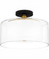 Rowland Medium 2-light Semi Flush Mount Matte Black