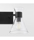 Beldar 2-light Bath Vanity Light Matte Black w/ Clear Glass