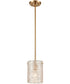 Chiseled Ice 1-Light Mini Pendant Satin Brass/Clear Heavily Textured Glass
