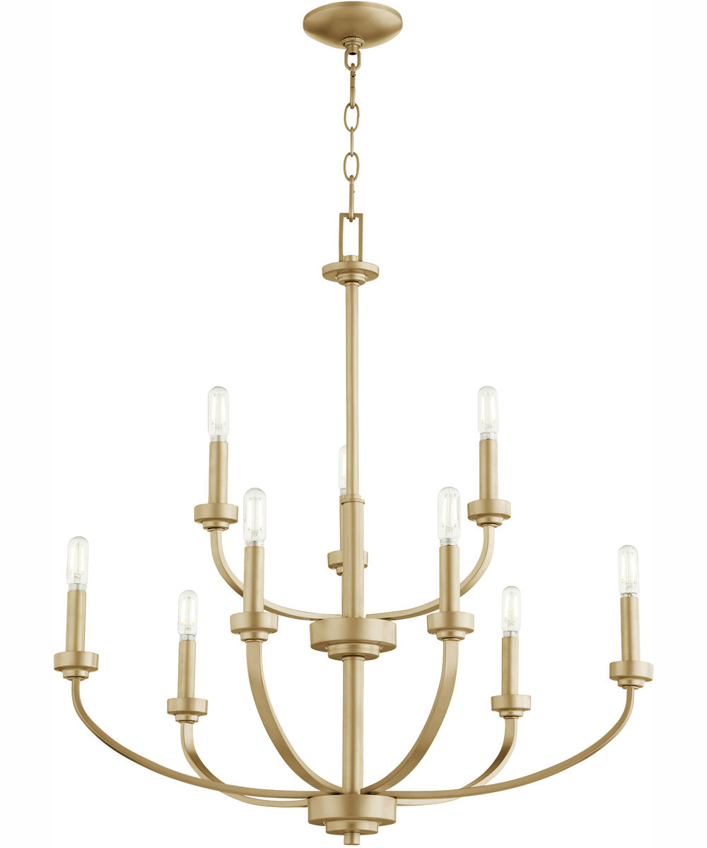 Reyes 9-light Chandelier Aged Brass