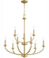Reyes 9-light Chandelier Aged Brass