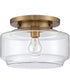 Peri 1-Light Flushmount Satin Brass