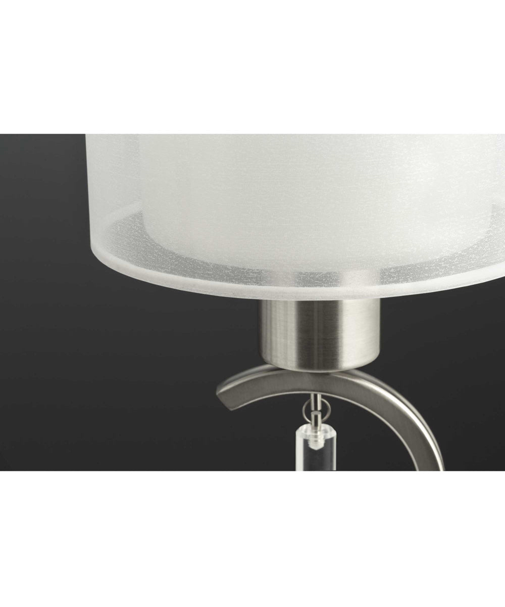 Invite 5-Light White  Silk Mylar Shade New Traditional Chandelier Light Brushed Nickel