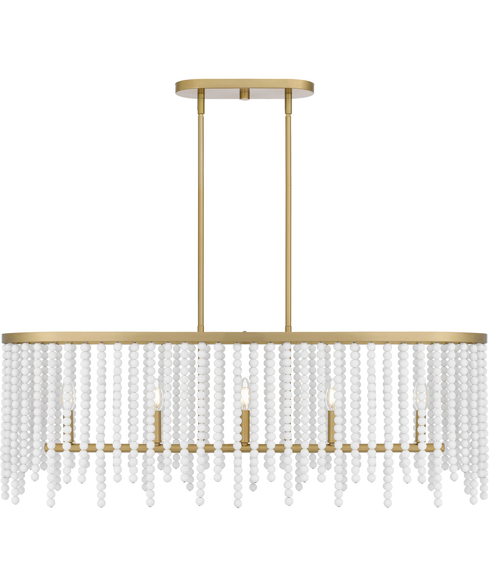 Apelle Medium 5-light Island Light Aged Brass