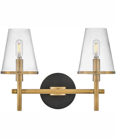 Marten 2-Light Two Light Vanity in Heritage Brass