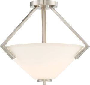 16"W Nome 2-Light Close-to-Ceiling Brushed Nickel