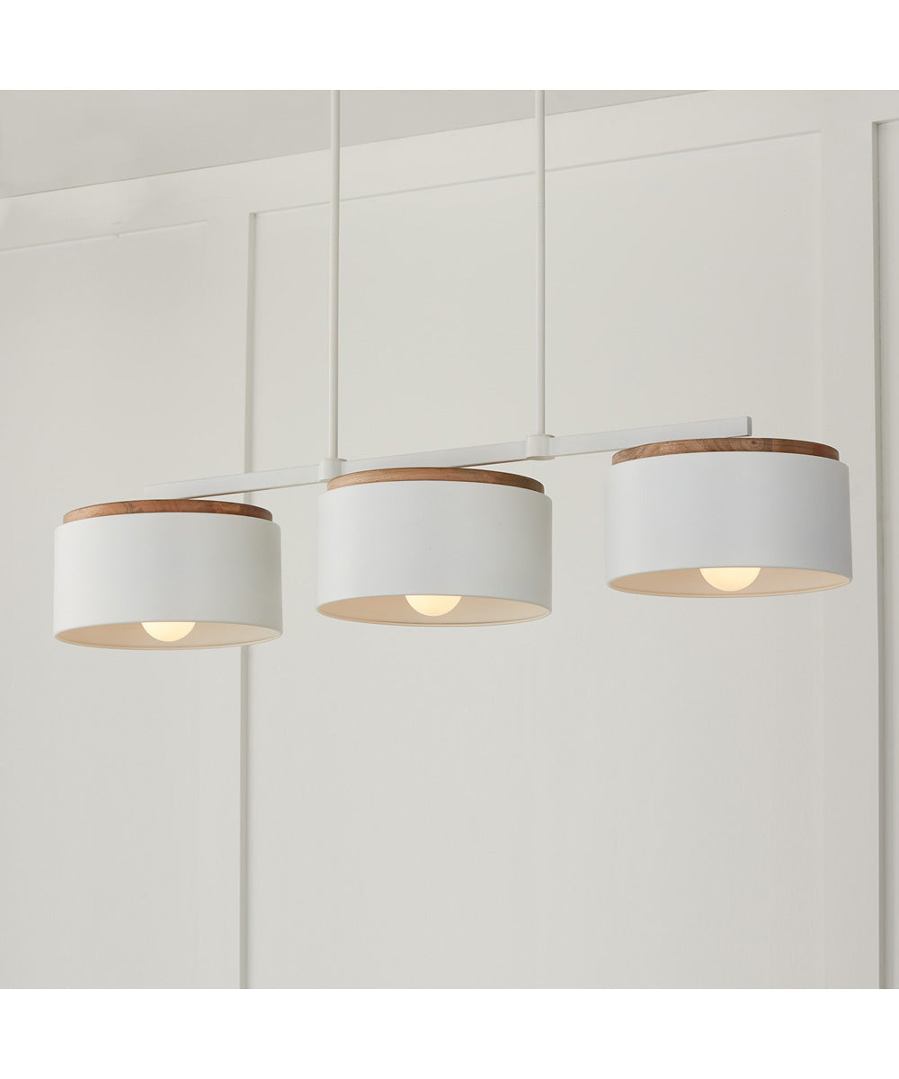 Liam 3-Light Island Light Wood and White