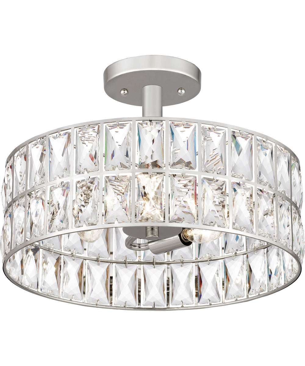 Coffman 3-light Semi Flush Mount Polished Nickel