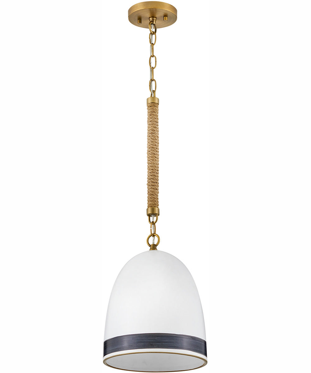 Nash 1-Light Small Pendant in Heritage Brass with Black accents