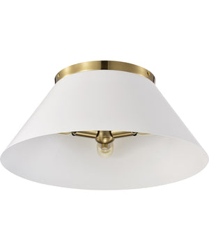 Dover 3-Light Close-to-Ceiling White / Vintage Brass
