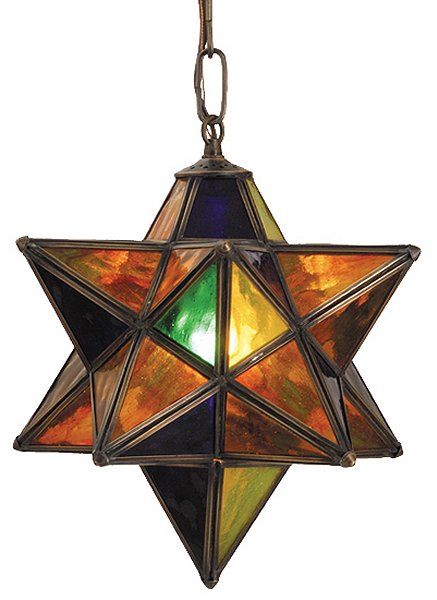12"W Multi-Colored Moravian Star Pendant Light