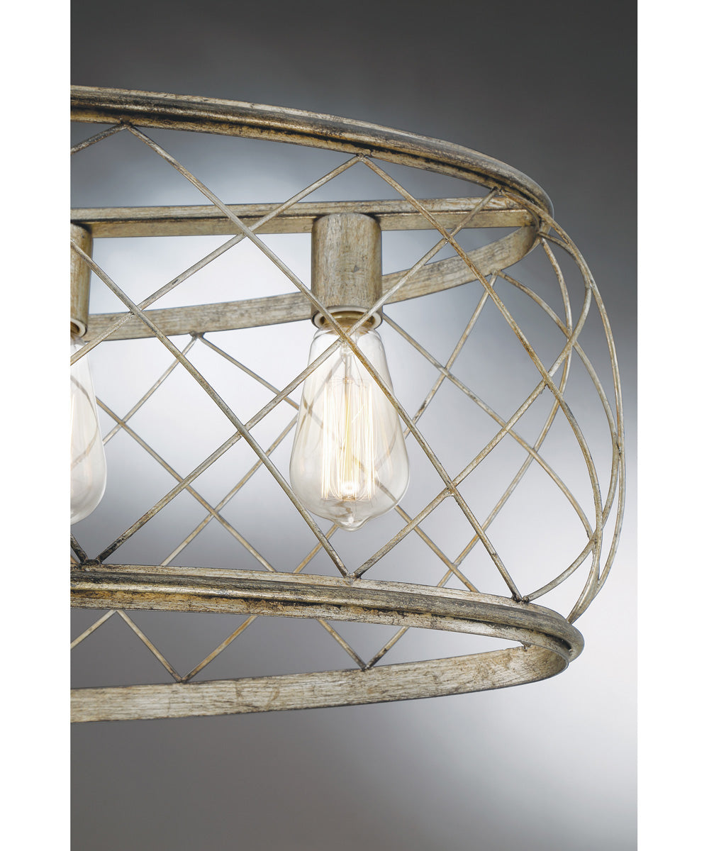 Dury 5-light Island Light Century Silver Leaf