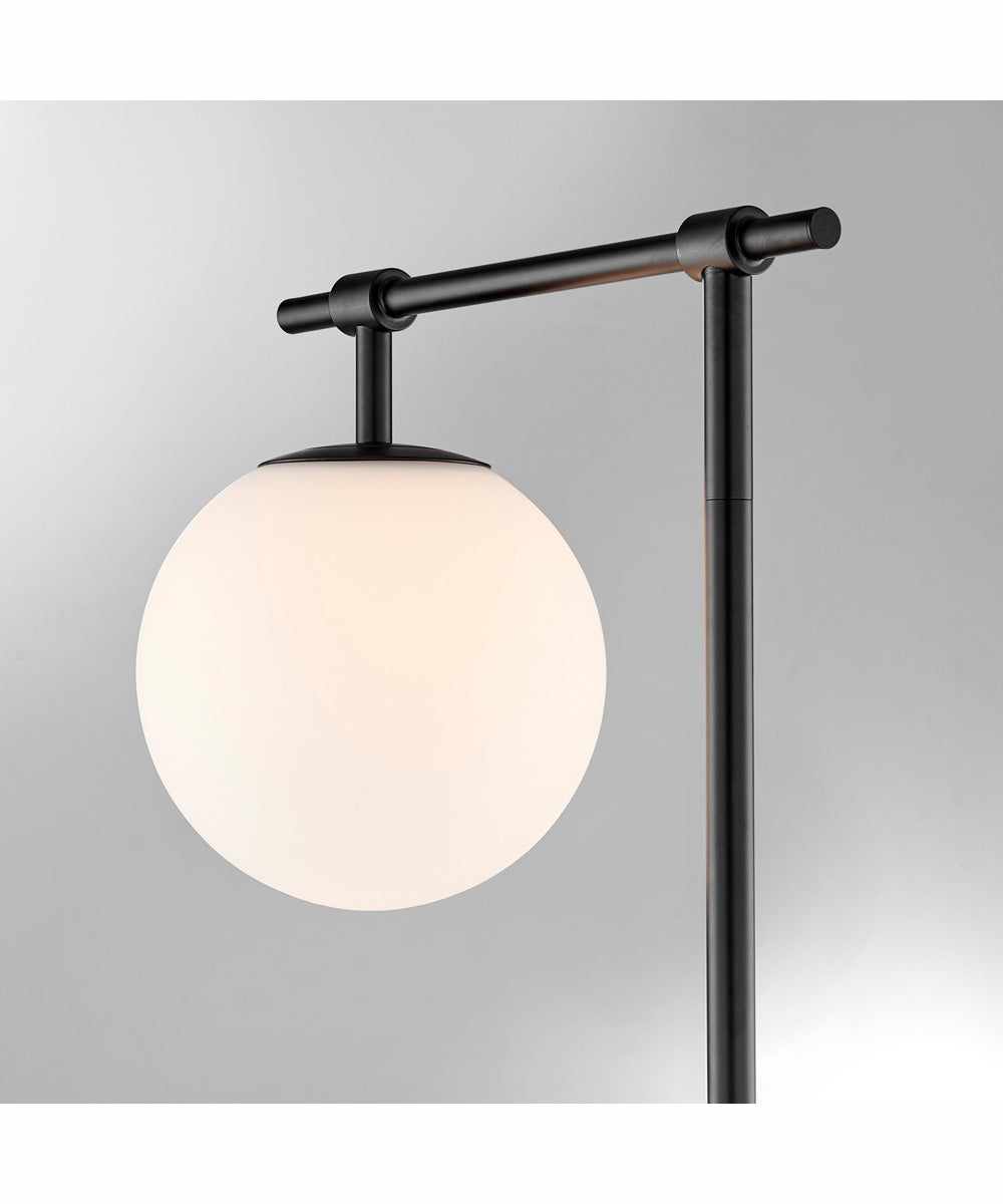 Lencho 1-Light Floor Lamp Black/Frost Glass Shade