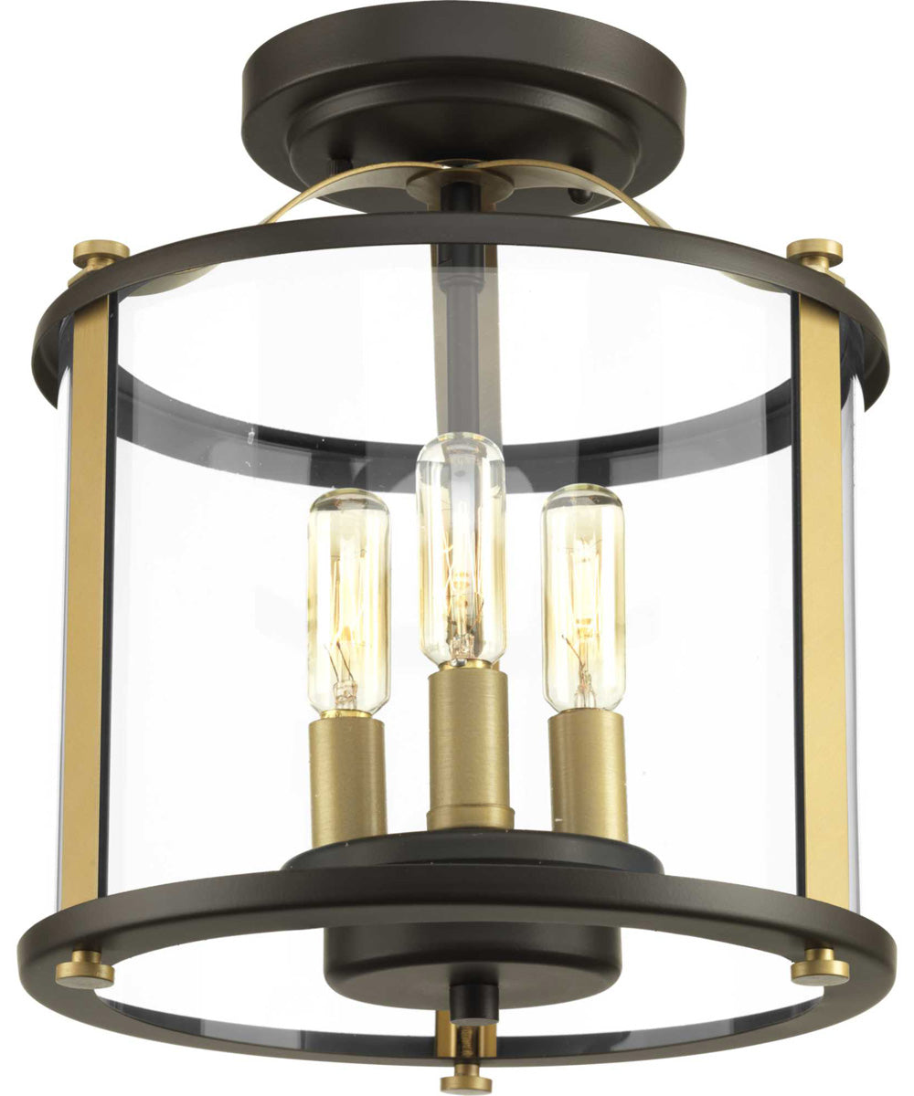 Squire 3-Light Semi-Flush Convertible Antique Bronze
