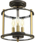 Squire 3-Light Semi-Flush Convertible Antique Bronze