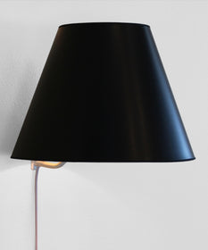 16"W Floating Shade Plug-In Wall Light Bold Black with True Gold Lining