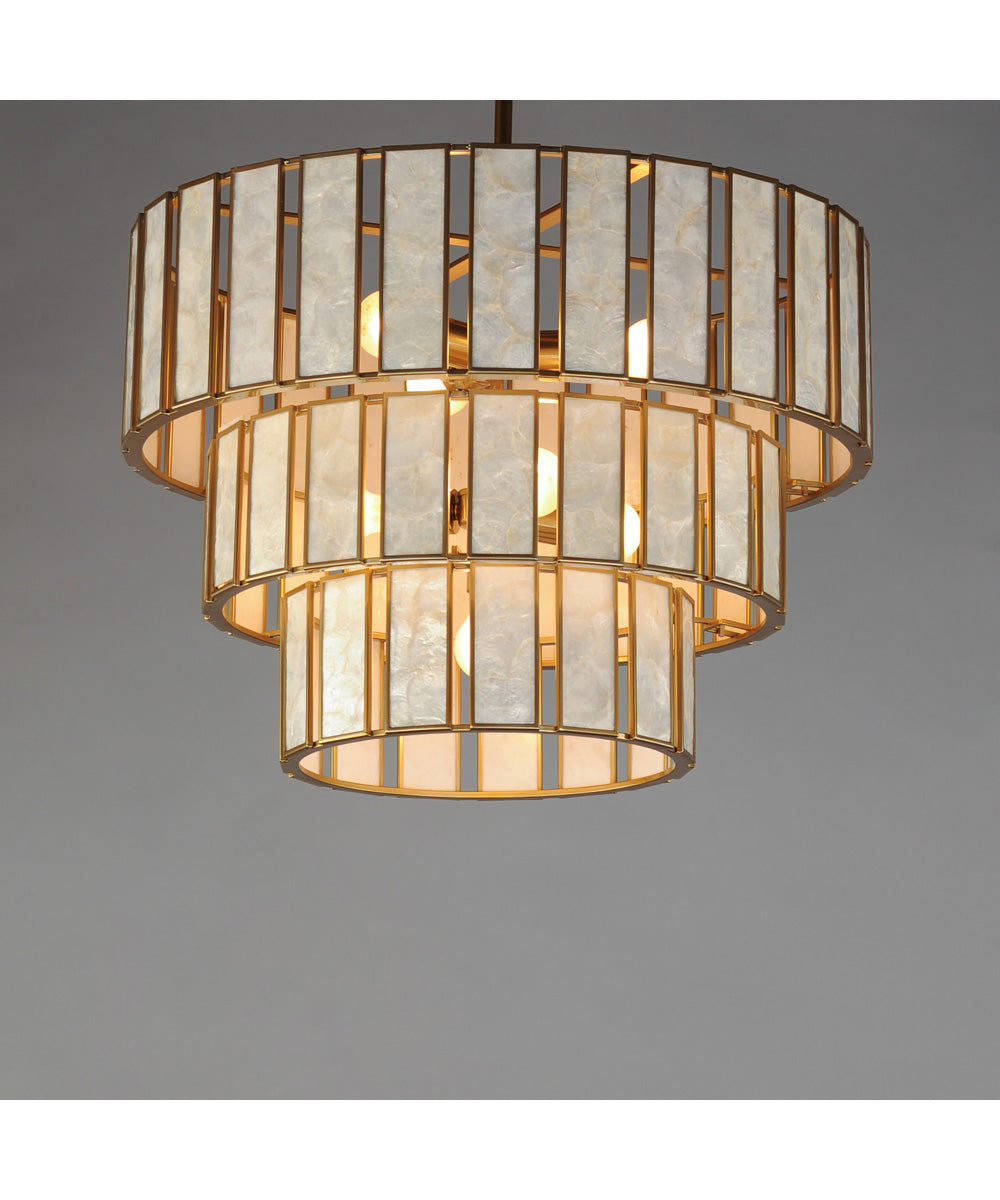 Miramar 7-Light Chandelier Capiz / Natural Aged Brass