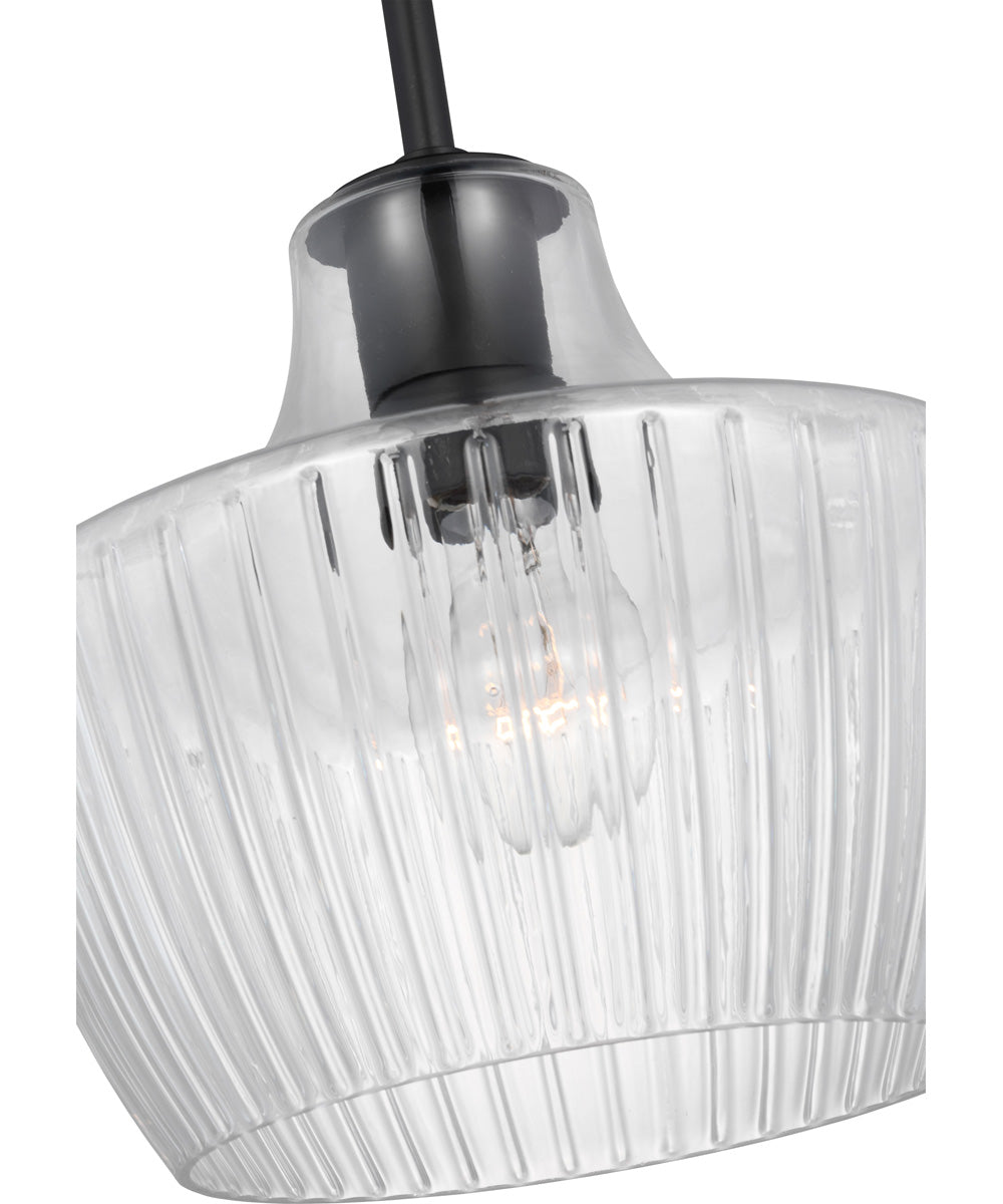 Destin 1-Light Pendant Black / Silver Accents