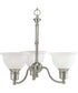 Madison 3-Light Etched Glass Traditional Chandelier Light Brushed Nickel