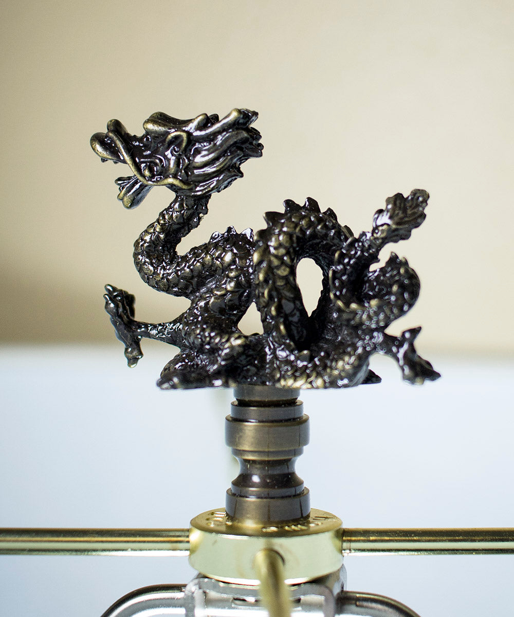 Asian Dragon Finial Antique Metal  2 5/8" high